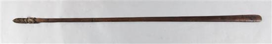 A Maori carved hardwood taiaha staff, New Zealand, 64in.